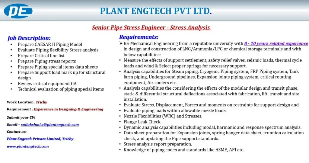 Senior Pipe Stress Engineer