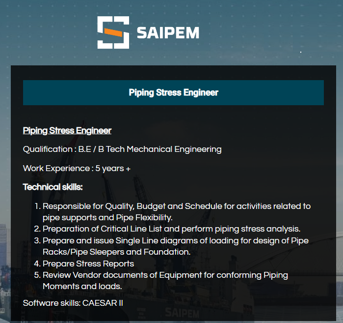 Saipem Recruitment