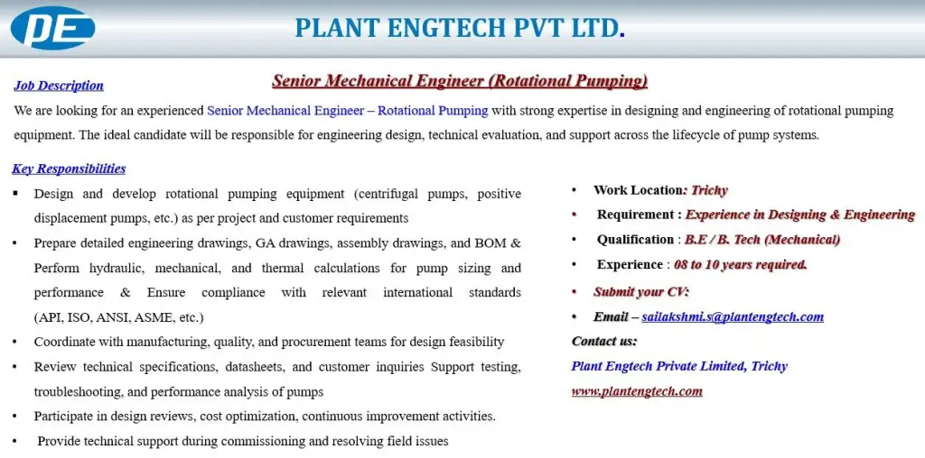 Senior Mechanical Engineer