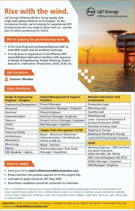 L&T Offshore Wind Recruitment