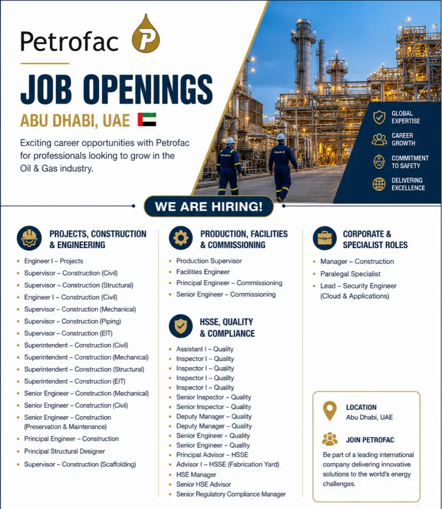 Petrofac Hiring UAE