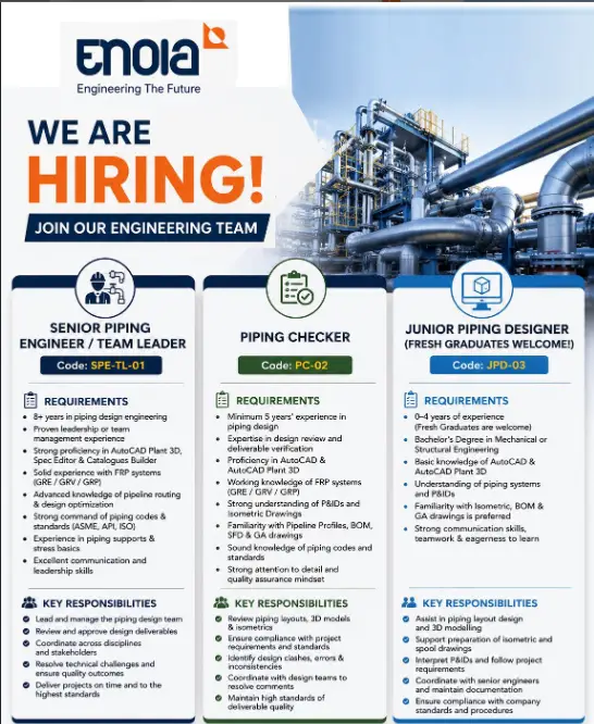 ENOIA Piping Hiring
