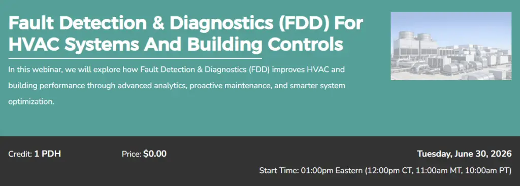 Free Webinar on Fault Detection & Diagnostics (FDD) For HVAC Systems And Building Controls