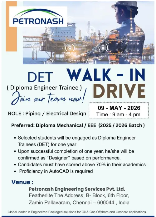 Petronash Walk-in for Freshers