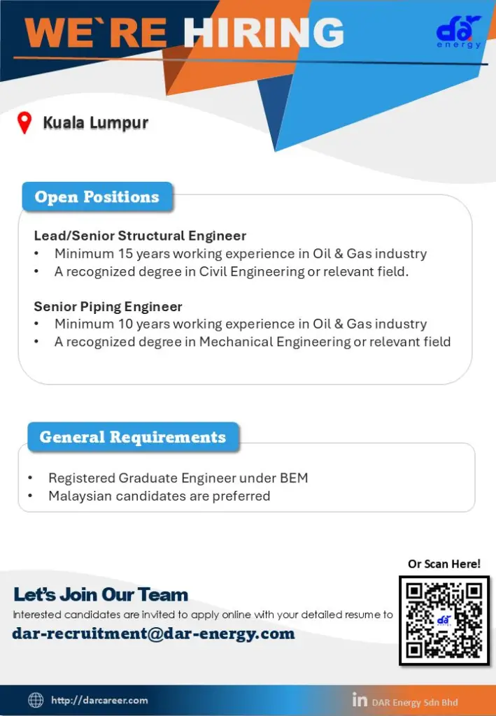 Dar Energy Malaysia Hiring