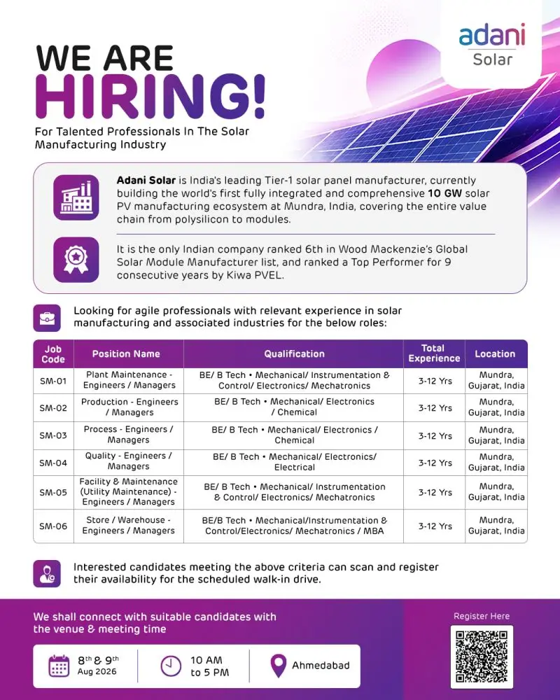 Adani Solar Walk-in Ahmedabad