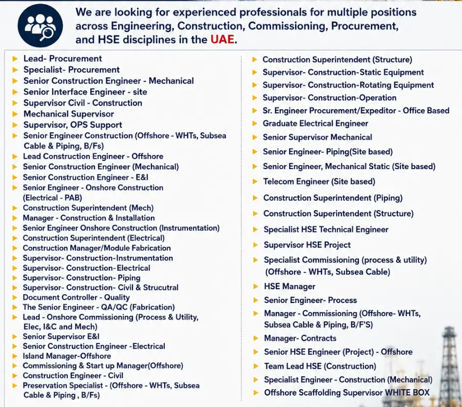 UAE Penspen Hiring