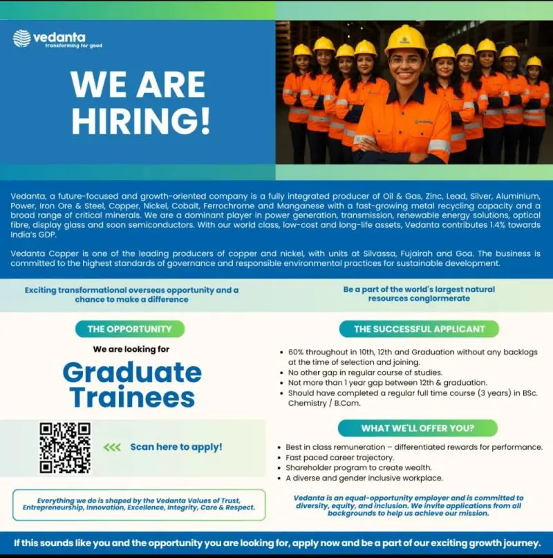 Vedanta GET Hiring