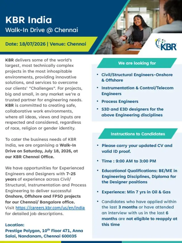 KBR India Walk-in
