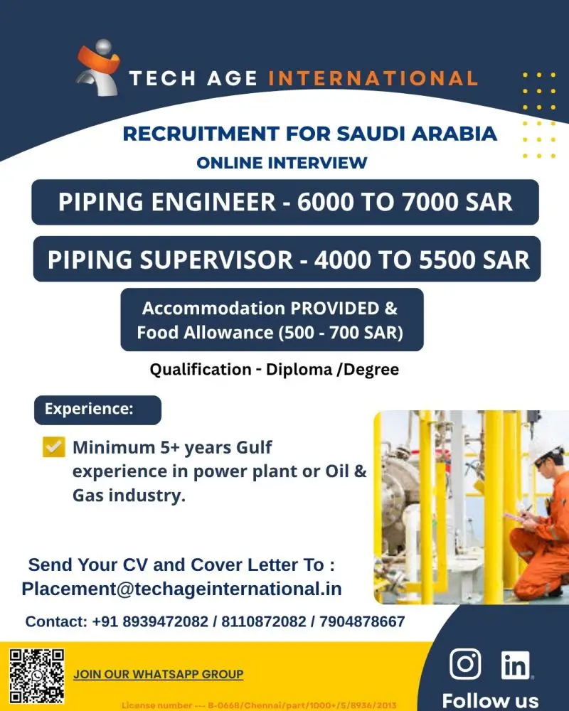 Saudi Piping Jobs