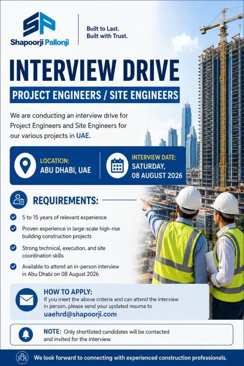 shapoorji pallonji hiring at UAE