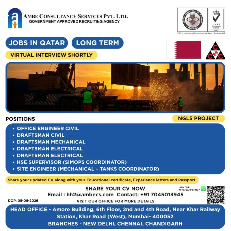 Ambe Consultancy Recruitment for Qatar