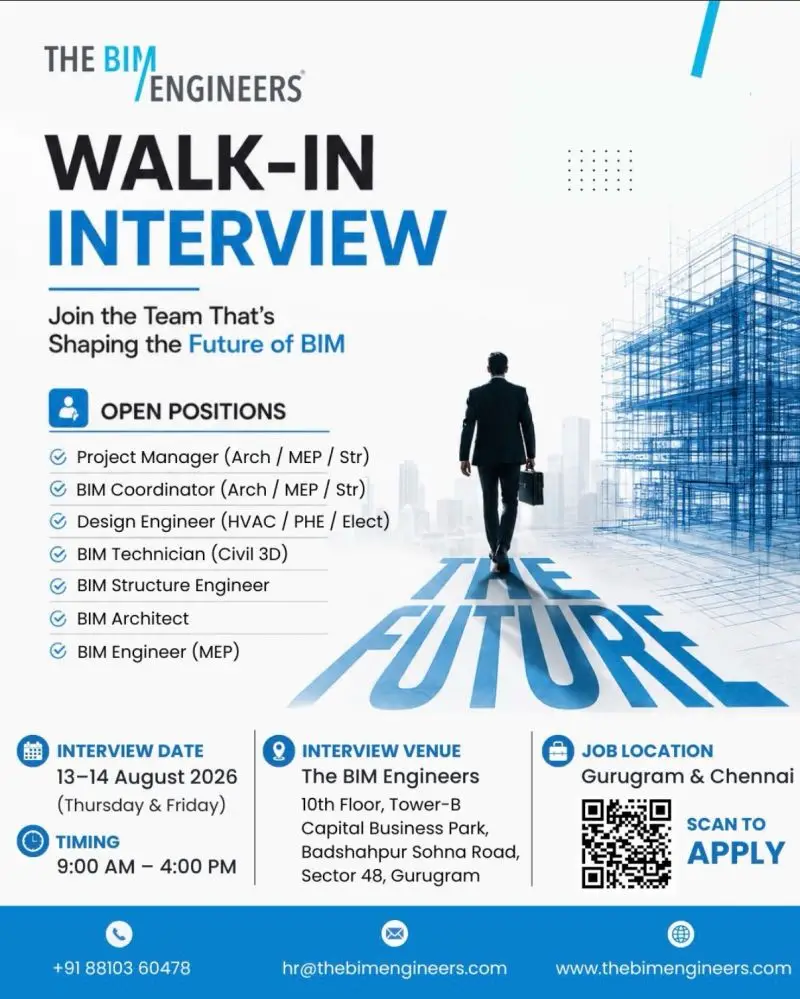 BIM Engineers Walk-in Interview