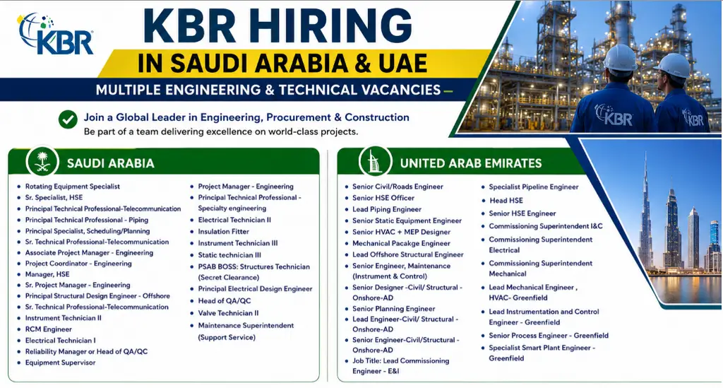 KBR Saudi and UAE Hiring